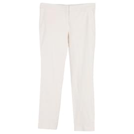 Burberry-Burberry Straight-Leg Pants in Cream Cotton-White,Cream