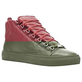 Balenciaga-BALENCIAGA Arena Tumbled Calf Red high top sneakers-Red