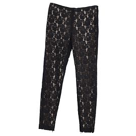 Schwarze Polyesterhosen mit Spitzenoverlay von Red Valentino Schwarz
