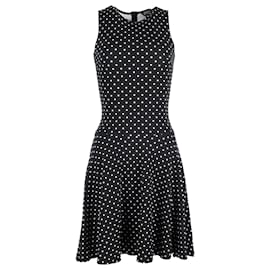 Autre Marque-Lauren Ralph Lauren Polka-Dot Fit-and-Flare Dress in Black Polyester-Black