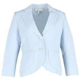 Escada Single-Breasted Blazer in Light Blue Wool Blue Light blue