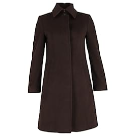 Burberry-Burberry Collared Coat in Brown Suede-Brown