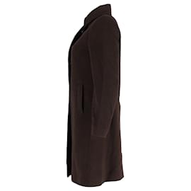 Burberry-Burberry Collared Coat in Brown Suede-Brown