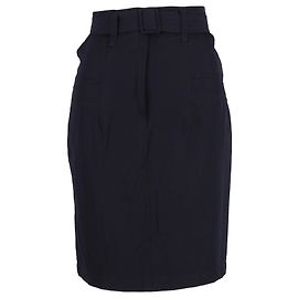 Saia lápis com cinto até o joelho em viscose azul marinho da Jil Sander Azul marinho