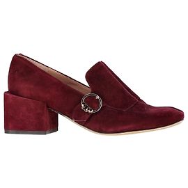 Mocassins à talons blocs Tess de Tory Burch en daim bordeaux Rouge Bordeaux