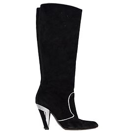 Dolce & Gabbana Knee-High Boots in Black Suede Black