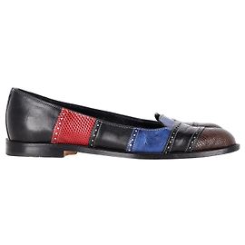 Manolo Blahnik Chaussures plates Manalo Blahnik en cuir multicolore à blocs de couleur Autre Imprimé python