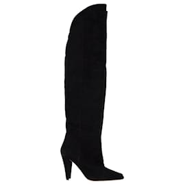 Iro-Iro Alma Over-The-Knee Boots in Black Suede-Black