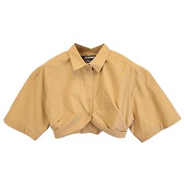 Camicia Cropped Ballu Jacquemus in cotone marrone Marrone