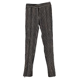 Alexander Mcqueen-Alexander McQueen Striped Slim-Fit Trousers in Black Silk-Black