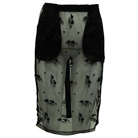 N°21 Jupe en maille brodée en polyester noir N.21 Noir