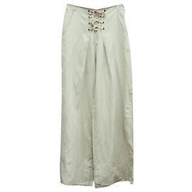 Calças plissadas em twill com amarração Ulla Johnson em lyocell bege Marrom Bege