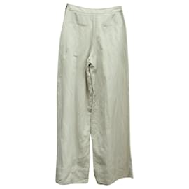 Ulla Johnson-Ulla Johnson Lace Up Pleated Twill Pants in Beige Lyocell-Brown,Beige