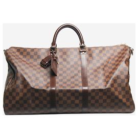 Louis Vuitton Brown 2007 Damier Ebene Keepall Bandouliere 55 Brown