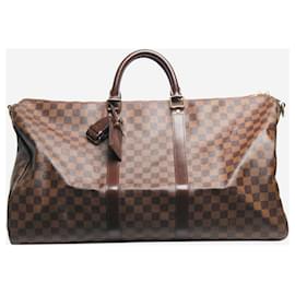Louis Vuitton-Brown 2007 Damier Ebene Keepall Bandouliere 55-Brown