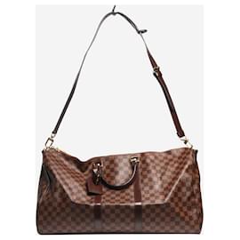 Louis Vuitton-Brown 2007 Damier Ebene Keepall Bandouliere 55-Brown