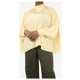 The row Camicia in crepe di seta gialla con collo alto - taglia L Giallo