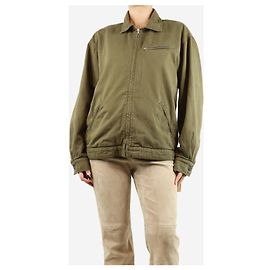 Reformation Dunkelolivfarbene Marco Bomberjacke - Größe XS Grün