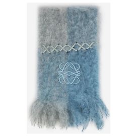 Loewe Sciarpa in mohair blu anagramma Blu