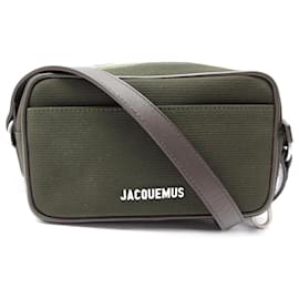 Jacquemus-NINE JACQUEMUS LE BANETO KHAKI CANVAS SHOULDER BAG HANDBAG PURSE-Khaki