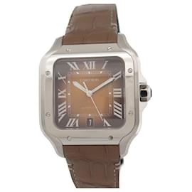 Cartier-NINE CARTIER SANTOS GM WSSA0064 47 MM AUTOMATIC NEW STEEL WATCH-Silvery