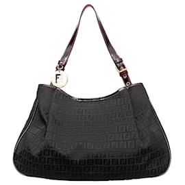 Fendi-Fendi Zucchino Shoulder Bag - '10s-Black