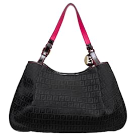 Fendi-Fendi Zucchino Shoulder Bag - '10s-Black