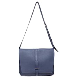 Hermès-Hermès Togo Steve Light Messenger Bag - '20s-Blue,Navy blue
