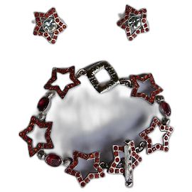 Yves Saint Laurent Schmucksets Silber Rot