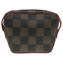 Fendi-Sac à épaule en toile Pecan FENDI marron noir or Auth 88845-Marron,Noir,Doré