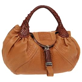Fendi-FENDI Spy Bag Shoulder Bag Leather Brown Gold Auth yk14789-Brown,Golden