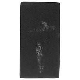 Louis Vuitton-LOUIS VUITTON Taiga Brazza Portefeuille Long Wallet Ardoise M32572 Auth 89058-Grey