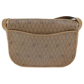 Christian Dior-Christian Dior Honeycomb Canvas Shoulder Bag PVC Brown Gold Auth bs17901-Brown,Golden