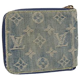 Louis Vuitton-LOUIS VUITTON Monogram Denim Mini Zippy Wallet Wallet Blue M95342 LV Auth 89480-Blue