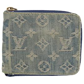 Louis Vuitton-LOUIS VUITTON Monogram Denim Mini Zippy Wallet Wallet Blue M95342 LV Auth 89480-Blue