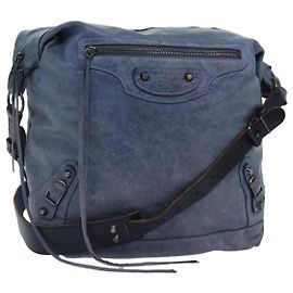 BALENCIAGA Borsa a spalla da uomo in pelle blu 141175 Auth bs17890 Blu