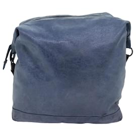 Balenciaga-BALENCIAGA The Men's Day Shoulder Bag Leather Blue 141175 Auth bs17890-Blue