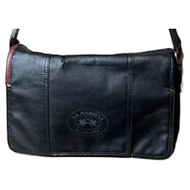 Autre Marque-LA MARTINA black leather bag-Black