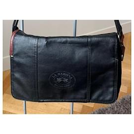 Autre Marque-LA MARTINA black leather bag-Black