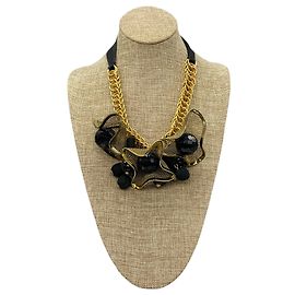 Collar de cinta de malla de cadena Marni negro / dorado Negro