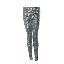 Isabel Marant, Sequinned pantalon in silver Silvery