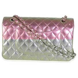 Chanel-Chanel 20B Purple Quilted Iridescent Lambskin Medium Classic Double Flap Bag-Purple,Metallic