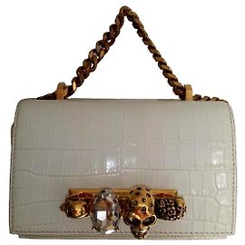 Bolsa Alexander McQueen Four Ring em couro branco Branco