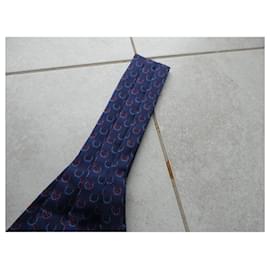 Hermès-Hermès lavallière scarf-Navy blue