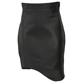 Autre Marque Jupe mini taille haute à ourlet ondulé en polyester noir d'Antonio Berardi Noir