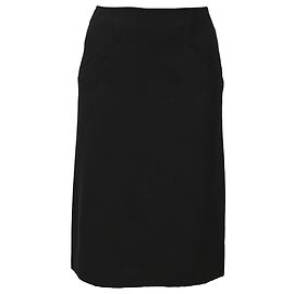 Saia midi de cintura alta Alaïa com detalhe de laço nas costas em algodão e lã preta Preto