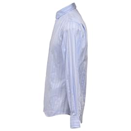 Louis Vuitton- Louis Vuitton Chain Print Regular Fit Long Sleeve Shirt in Light Blue Cotton-Blue,Light blue