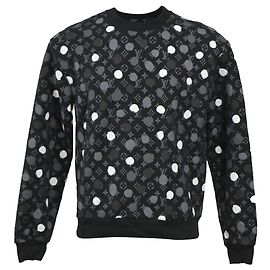 Louis Vuitton x Yayoi Kusama Infinity Dots Printed Crewneck Sweatshirt in Black Cotton Other