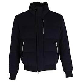 Hermès-Hermès Bomber Jacket in Navy Blue Cashmere-Blue,Navy blue