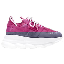 Versace-Versace Chain Reaction Blowzy All Pink Suede Low Top Chunky Sneaker Eu42-Pink